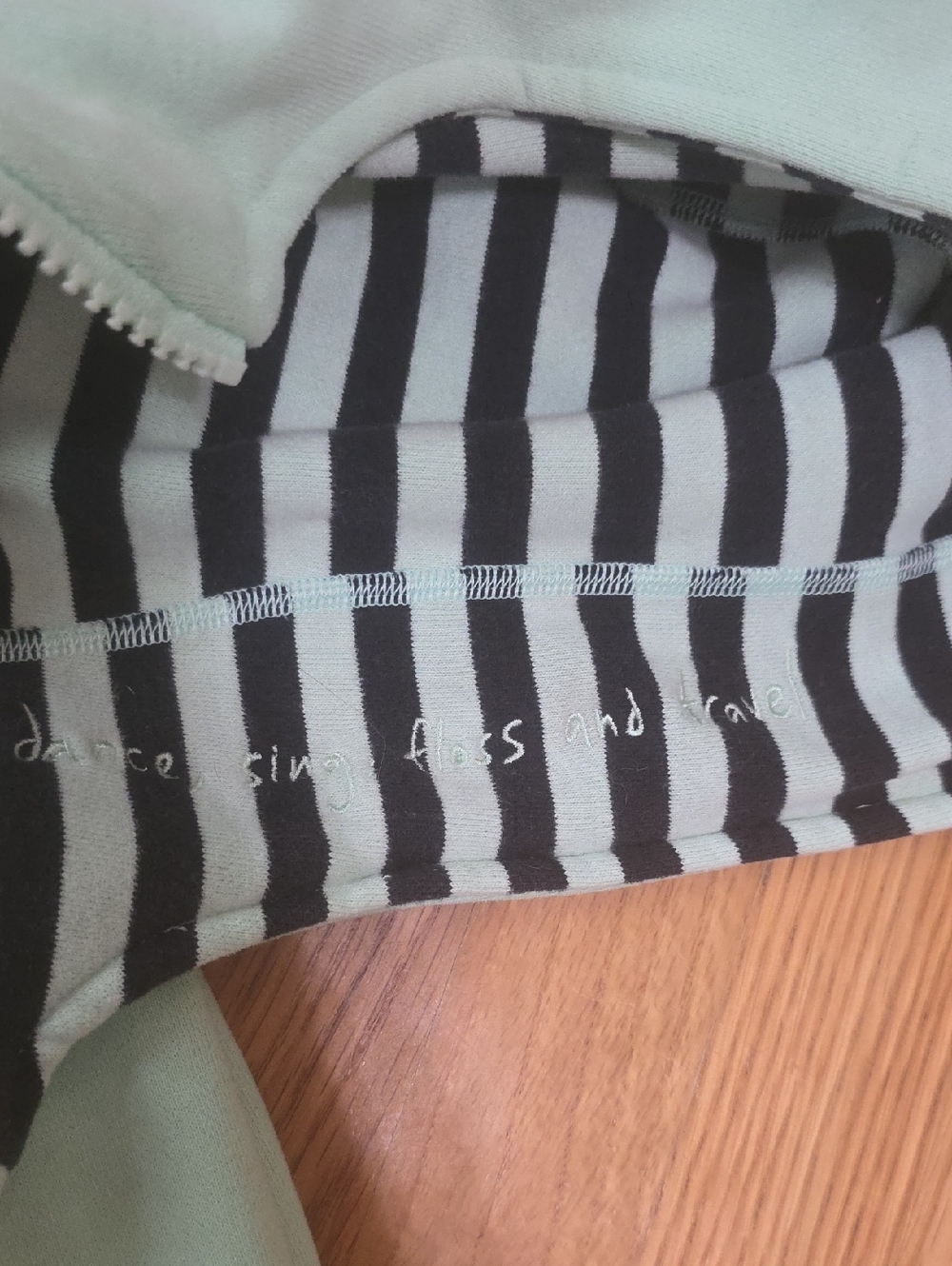 Superthick, Fleece Lined Lululemon  Mint Green Hooded Jacket with Striped Trim - Picture 5 of 6